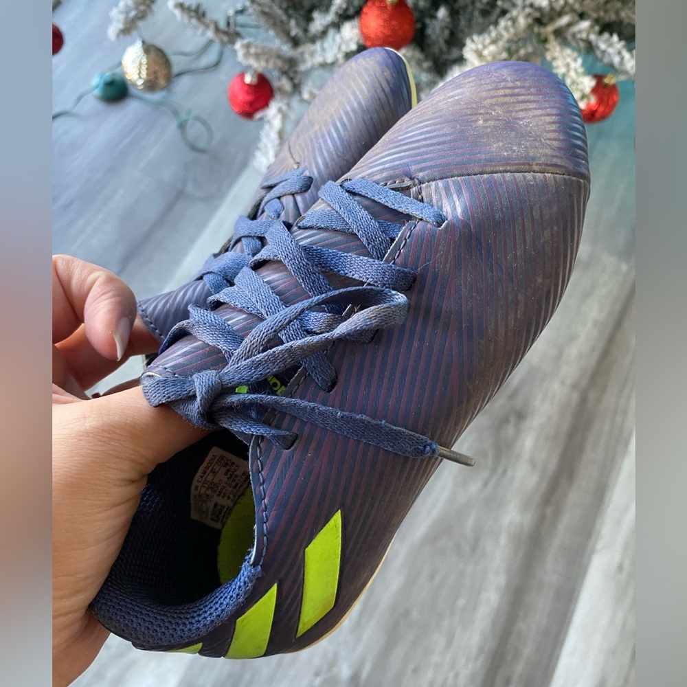 Adidas Boys Kids Field Goal Soccer Cleats Navy Green Size 1